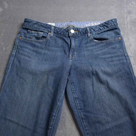 Gap 1969 Womens Curvy Bootcut Jeans 12 Short Medium Wash Stretch Altered - Picture 5 of 8